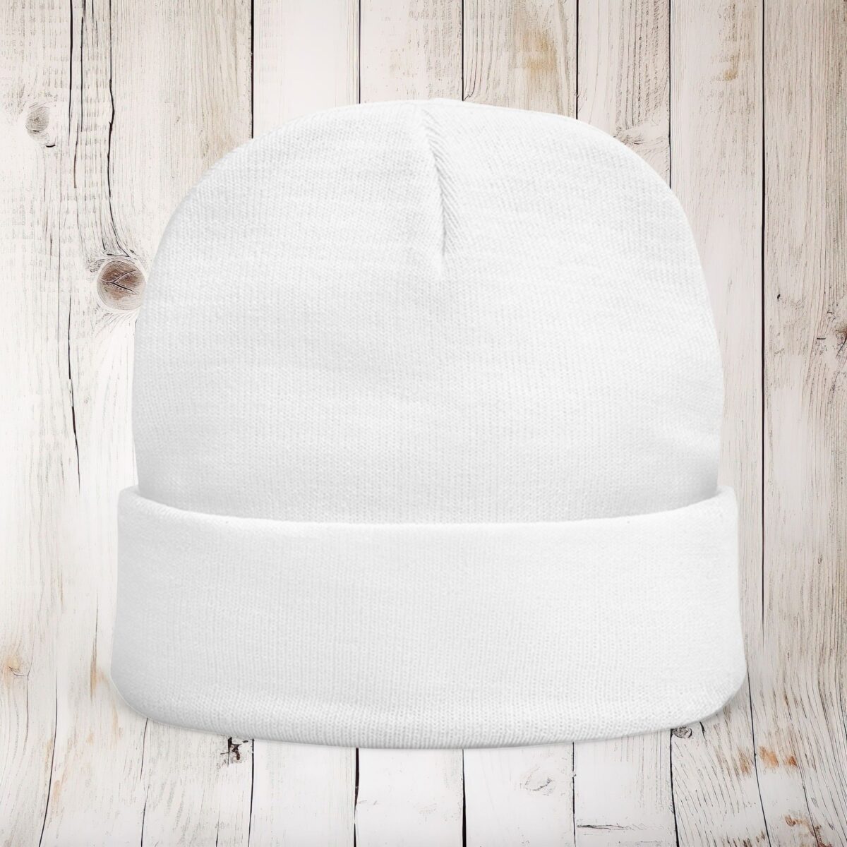 Lilliwaup Oysters Logo in Blue Embroidery on a Knit Cotton Blend Beanie -  Unisex Cotton Rich Beanie 2 Colors Available - One Size Fits Most - Image 2